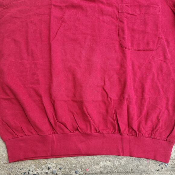Vintage 90s Haband Boxy Polo Shirt Mens XL Red Casual Old Money Oversized Loose - Picture 3 of 9